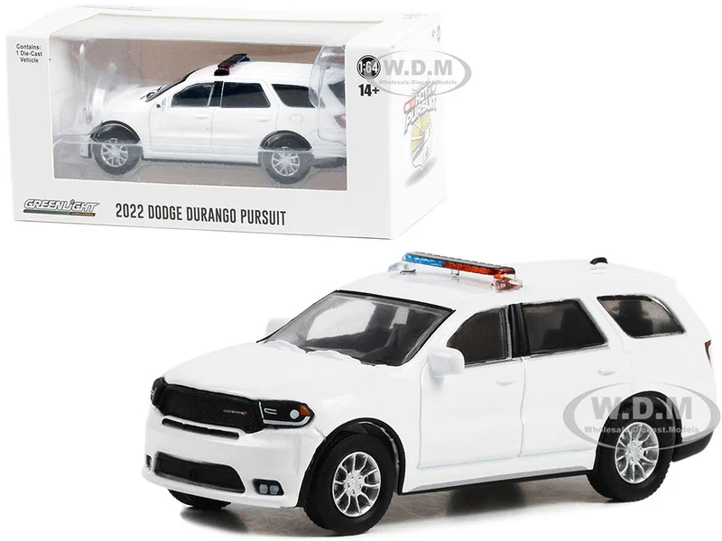 2022 Dodge Durango Pursuit Police Car White with Light Bar "Hot Pursuit" "Hobby Exclusive" Series 1/64 Diecast Model Car by Greenlight - Dodge Models
