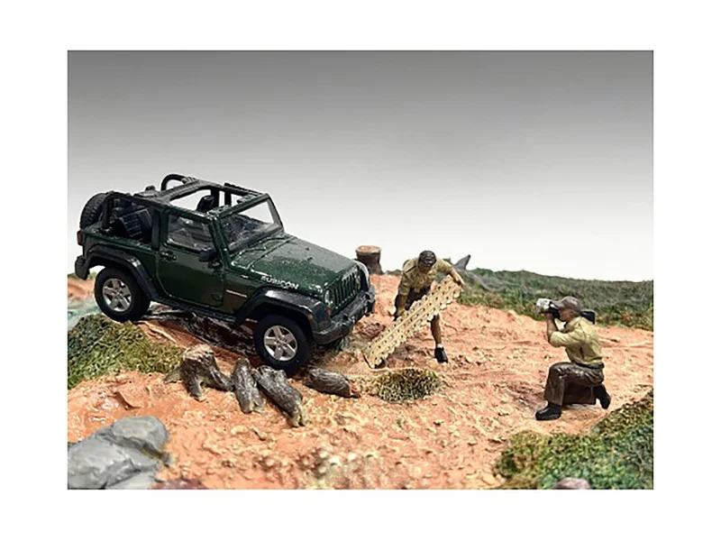 "4X4 Mechanics" 2 Piece Diecast Figure Set 4 for 1/43 Scale Models by American Diorama - Accessories