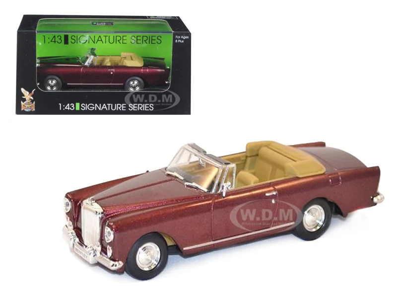 1961 Bentley Continental S2 Park Ward DHC Convertible Burgundy 1/43 Diecast Car Model by Road Signature - Bentley Models