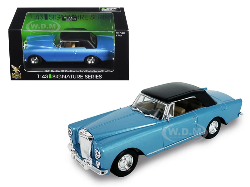1961 Bentley Continental S2 Park Ward Blue 1/43 Diecast Model Car by Road Signature - Bentley Models