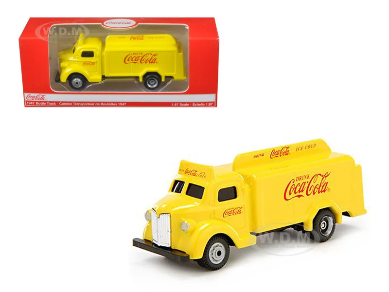 1947 Coca Cola Delivery Bottle Truck Yellow 1/87 Diecast Model by Motor City Classics - Coca Cola Models