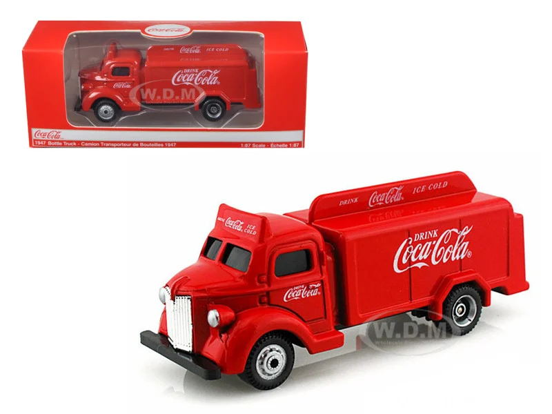 1947 Coca Cola Delivery Bottle Truck Red 1/87 Diecast Model by Motor City Classics - Coca Cola Models