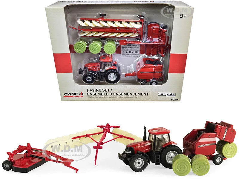 Case IH Haying Set of 5 pieces "Case IH Agriculture" 1/64 Diecast Models by ERTL TOMY - Case Tractors Models