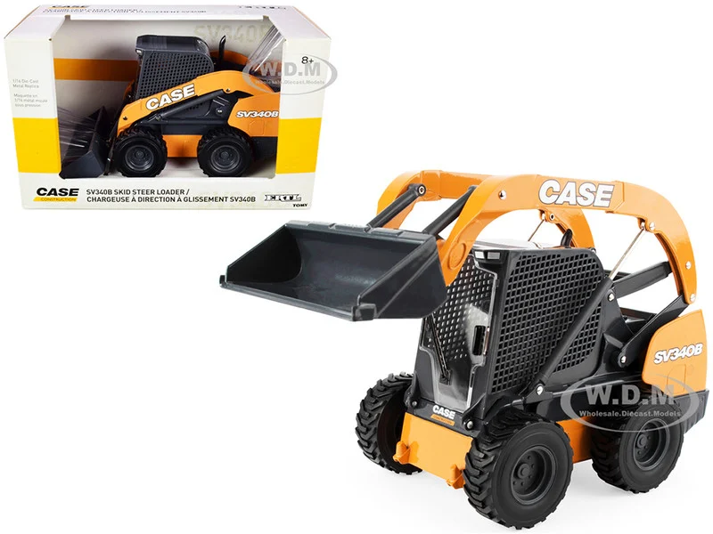 Case SV340B Skid Steer Loader Orange and Dark Gray "Case Construction" Series 1/16 Diecast Model by ERTL TOMY - Construction Models