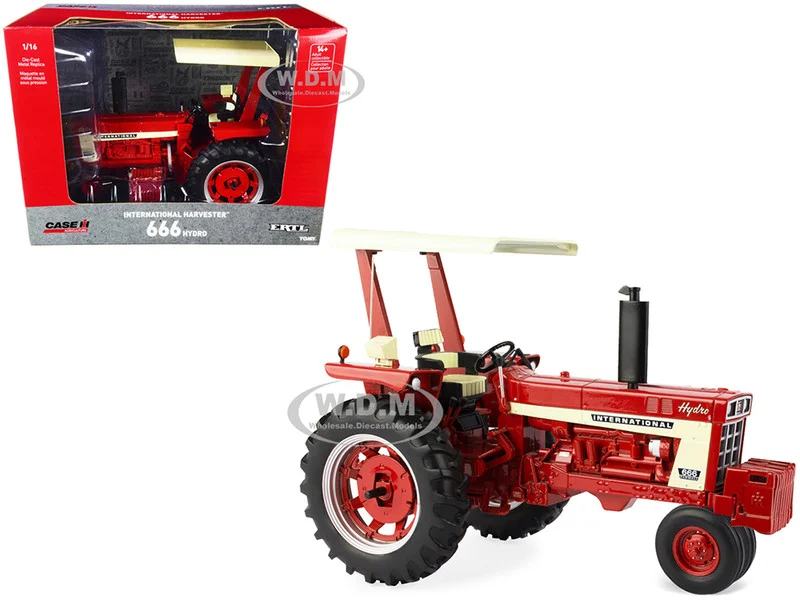 International Harvester 666 Hydro Tractor with Fender Radio and ROPS Red and Cream "Case IH Agriculture" Series 1/16 Diecast Model by ERTL TOMY - Case Tractors Models