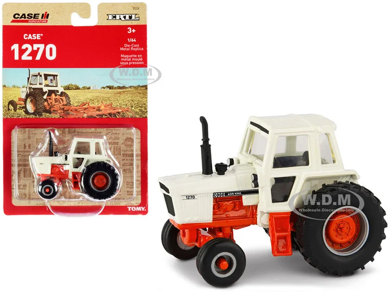 Case 1270 "Agri King" Tractor Cream and Orange "Case IH Agriculture" Series 1/64 Diecast Model by ERTL TOMY - Case Tractors Models
