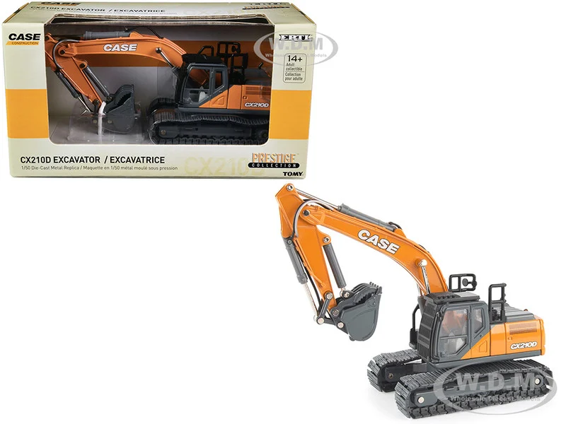 Case CX210D Excavator Orange and Gray "Case Construction" 1/50 Diecast Model by ERTL TOMY - Construction Models