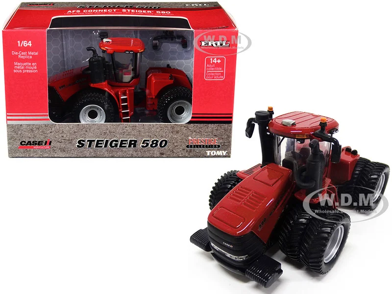 Case AFS Connect Steiger 580 Tractor with Dual Wheels Red "Case IH Agriculture" "Prestige Collection" Series 1/64 Diecast Model by ERTL TOMY - Case Tractors Models
