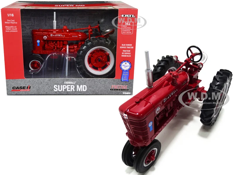 Farmall Super MD Narrow Front Tractor Red "Blue Ribbon Reconditioned" "Case IH Agriculture" Series 1/16 Diecast Model by ERTL TOMY - IH Farmall Models