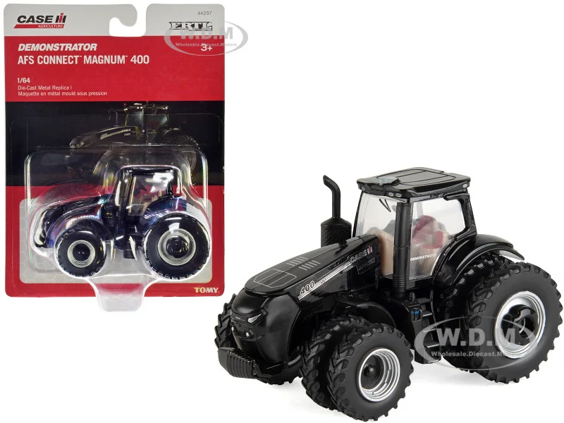 Case IH AFS Connect Magnum 400 "Demonstrator" Tractor Black with Dual Wheels "Case IH Agriculture" 1/64 Diecast Model by ERTL TOMY - Case Tractors Models