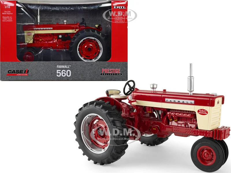 Farmall 560 Narrow Front Tractor Red "Case IH Agriculture" Series "Prestige Collection" 1/16 Diecast Model by ERTL TOMY - Case Tractors Models