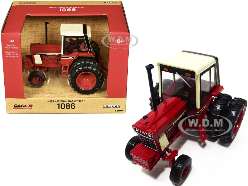 International Harvester 1086 Tractor Red with Cream Top and Dual Wheels "Case IH Agriculture" Series 1/32 Diecast Model by ERTL TOMY - International Models