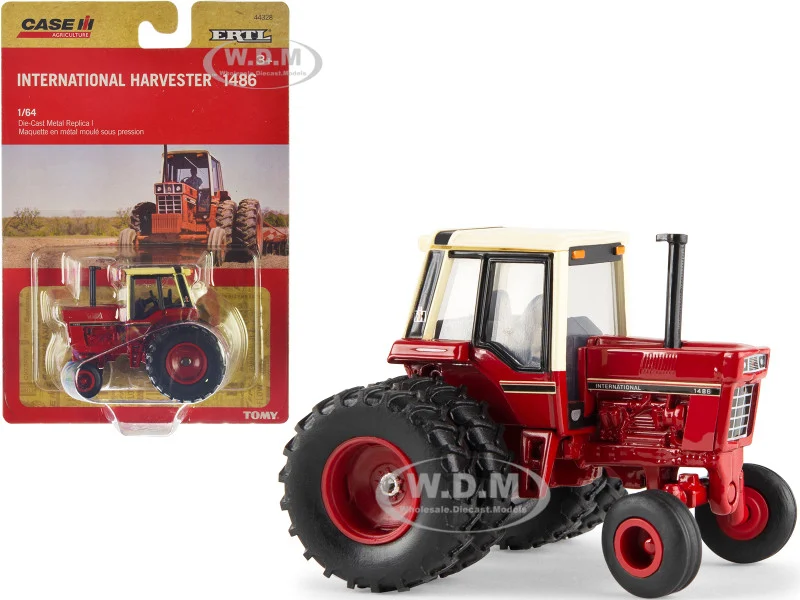 International Harvester 1489 Tractor with Dual Wheels Red with Cream Top "Case IH Agriculture" Series 1/64 Diecast Model by ERTL TOMY - International Models