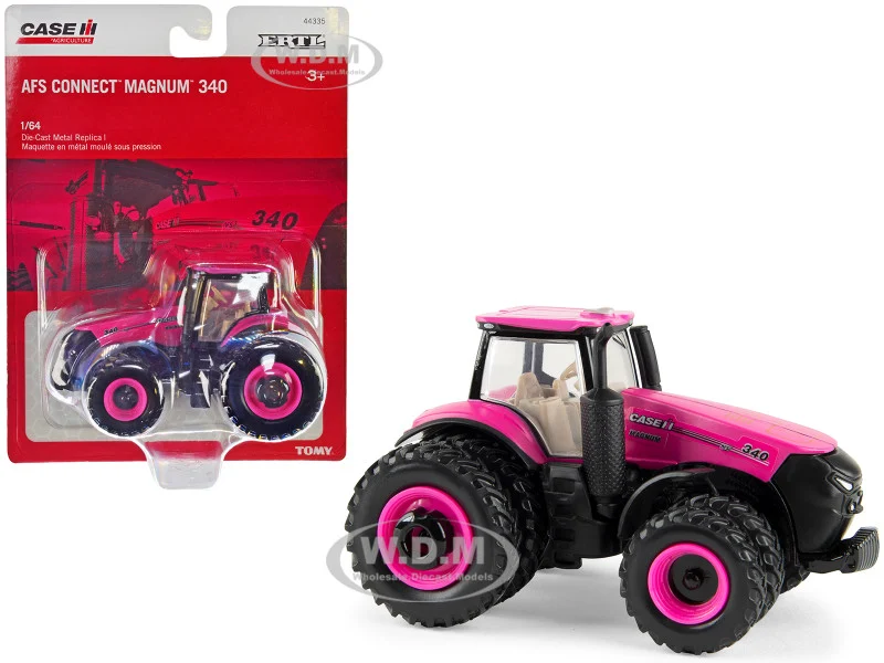 Case IH AFS Connect Magnum 340 Tractor Magenta with Dual Wheels "Case IH Agriculture" 1/64 Diecast Model by ERTL TOMY - Case Tractors Models