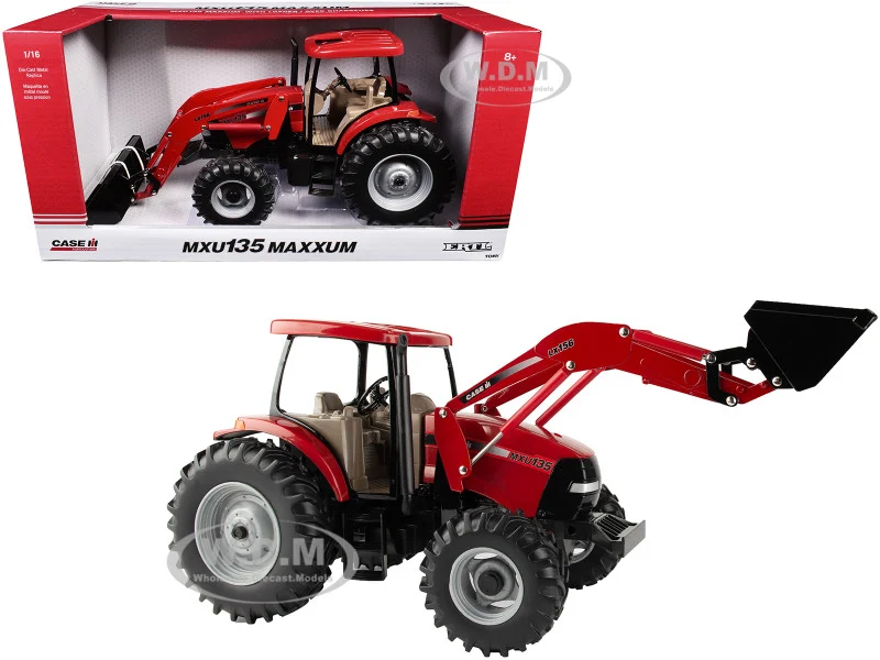 Case IH MXU135 Maxxum Tractor with LX156 Loader Red "Case IH Agriculture" Series 1/16 Diecast Model by ERTL TOMY - Case Tractors Models