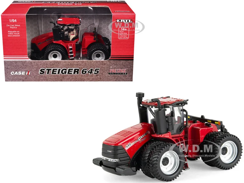 Case IH Steiger 645 Tractor with Dual Wheels Red "Prestige Collection" "Case Agriculture" Series 1/64 Diecast Model by ERTL TOMY - Case Tractors Models