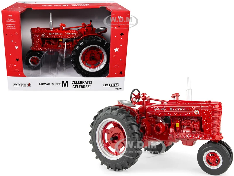 Farmall Super M Tractor Red "Celebrate!" 1/16 Diecast Model by ERTL TOMY - IH Farmall Models