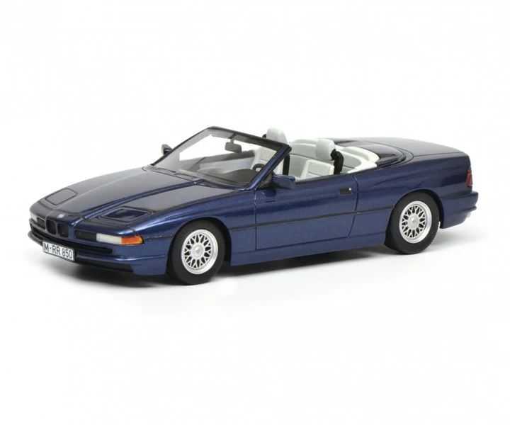 BMW 850i Cabriolet Blue Limited Edition to 500 pieces Worldwide 1/18 Model Car by Schuco - BMW Models