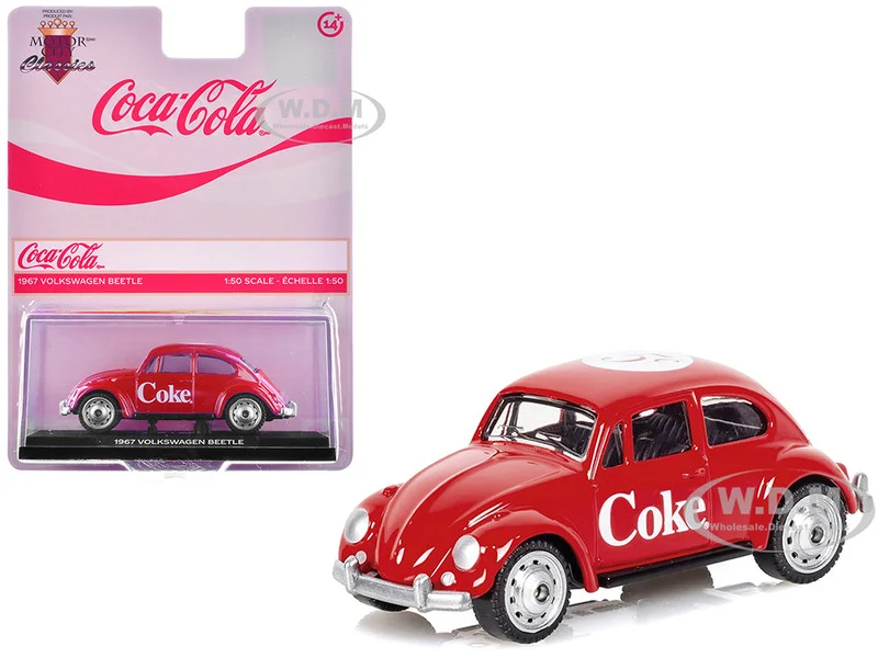 1967 Volkswagen Beetle "Coca-Cola" Red 1/50 Diecast Model by Motor City Classics