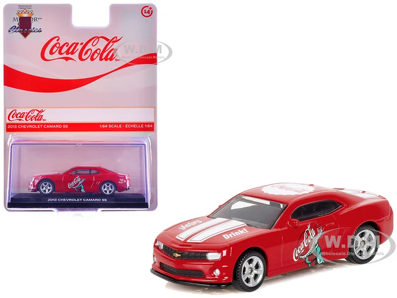 2013 Chevrolet Camaro SS "Coca-Cola" Red with White Stripes 1/64 Diecast Model by Motor City Classics