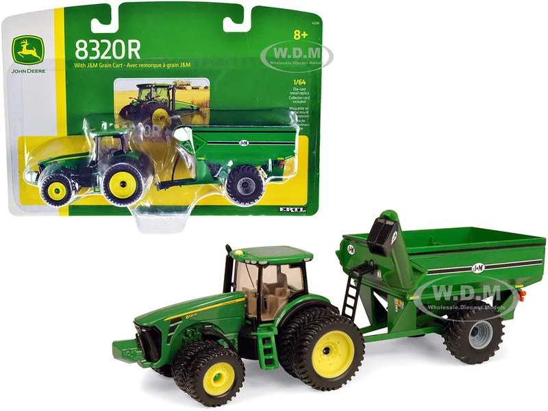 John Deere 8320R Tractor with J&M Grain Cart 1/64 Diecast Models by ERTL TOMY - John Deere Models