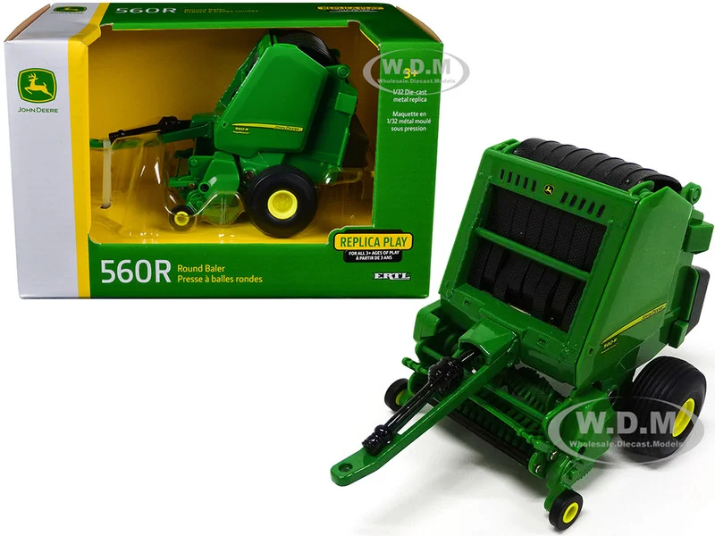 John Deere 560R Round Baler Green 1/32 Diecast Model by ERTL TOMY - John Deere Models