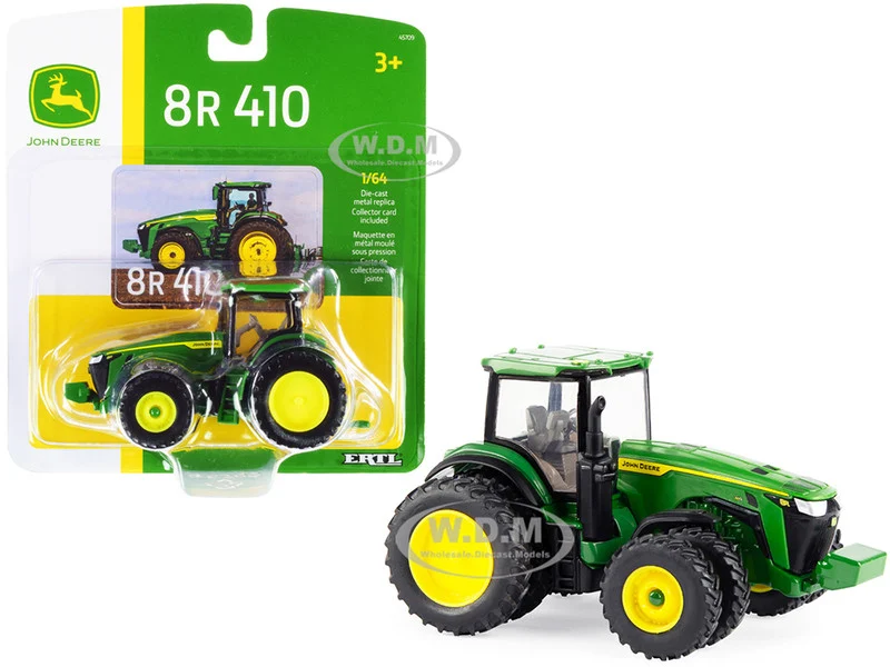John Deere 8R 410 Tractor with Dual Wheels Green 1/64 Diecast Model by ERTL TOMY - John Deere Models