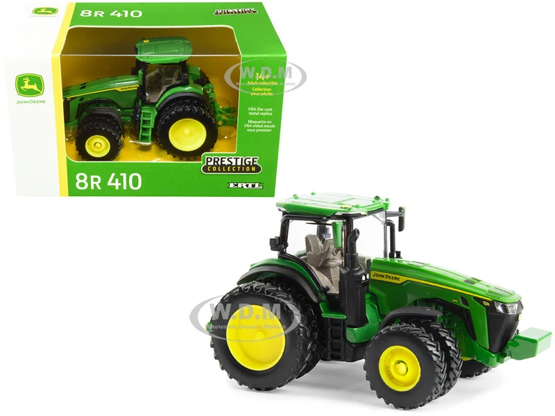 John Deere 8R 410 Tractor with Dual Wheels Green "Prestige Collection" Series 1/64 Diecast Model by ERTL TOMY - John Deere Models