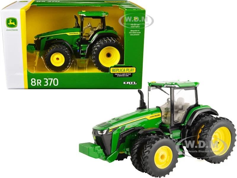 John Deere 8R 370 Tractor with Dual Wheels Green "Replica Play" 1/32 Diecast Model by ERTL TOMY - John Deere Models