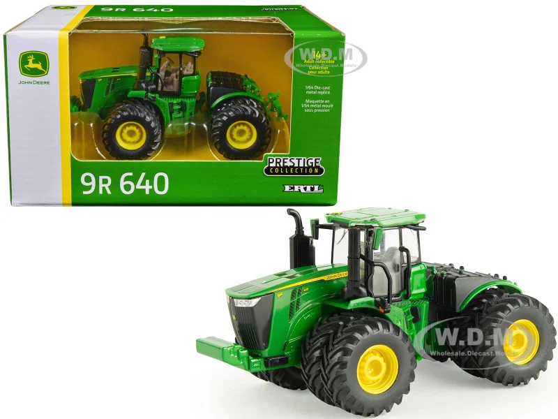 John Deere 9R 640 Tractor with Dual Wheels Green "Prestige Collection" Series 1/64 Diecast Model by ERTL TOMY - John Deere Models