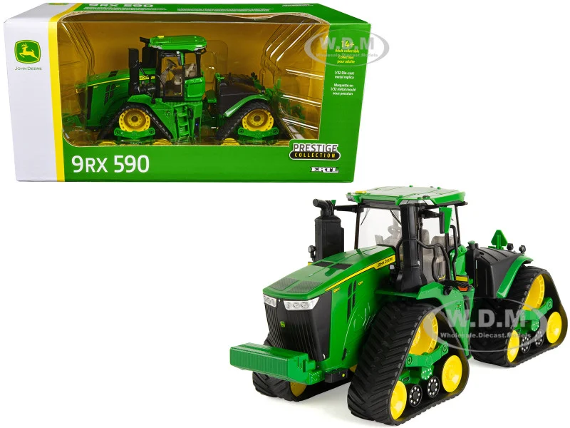 John Deere 9RX 590 Tractor with Tracks Green "Prestige Collection" 1/32 Diecast Model by ERTL TOMY - John Deere Models