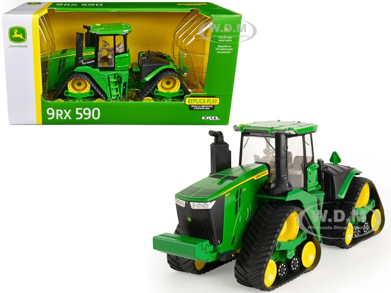 John Deere 9RX 590 Tractor with Tracks Green "Replica Play" Series 1/32 Diecast Model by ERTL TOMY - John Deere Models