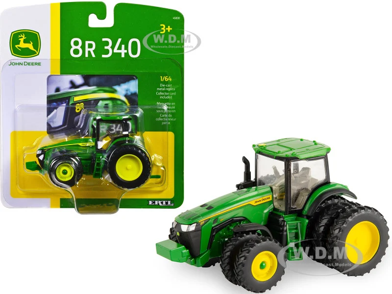 John Deere 8R 340 Tractor with Dual Wheels Green 1/64 Diecast Model by ERTL TOMY - John Deere Models