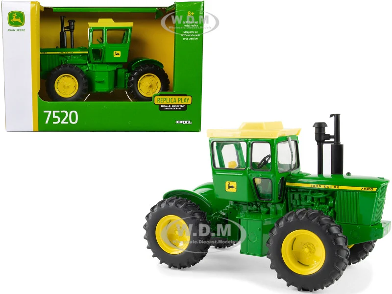 John Deere 7520 Tractor Green with Yellow Top "Replica Play" Series 1/32 Diecast Model by ERTL TOMY - John Deere Models
