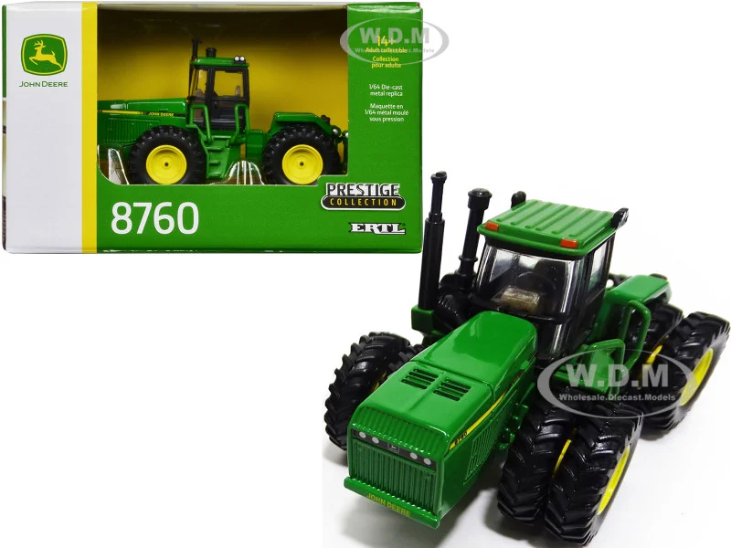 John Deere 8760 Tractor with Dual Wheels Green "Prestige Collection" Series 1/64 Diecast Model by ERTL TOMY - John Deere Models
