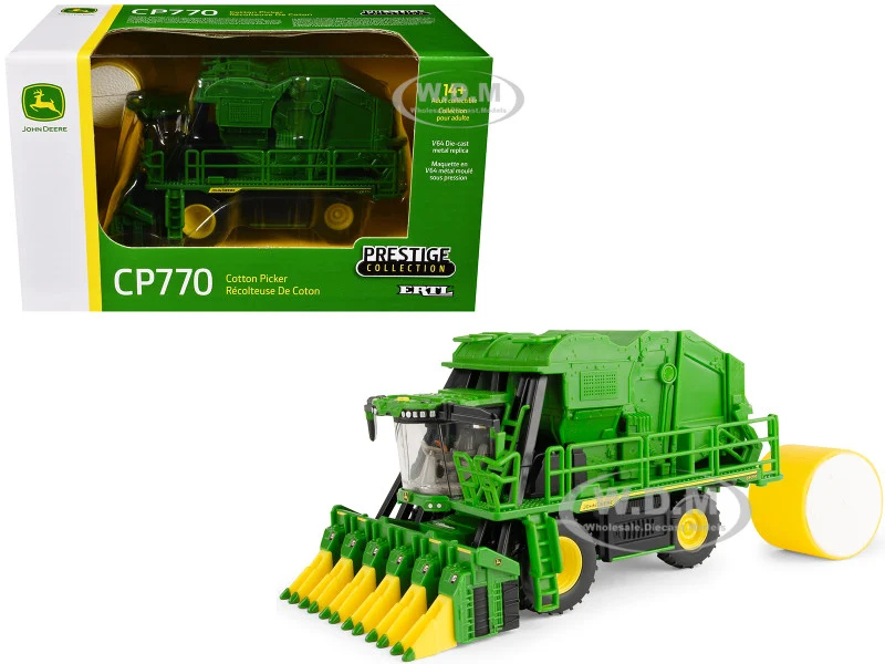 John Deere CP770 Cotton Picker Green with Cotton Bale "Prestige Collection" Series 1/64 Diecast Model by ERTL TOMY - John Deere Models