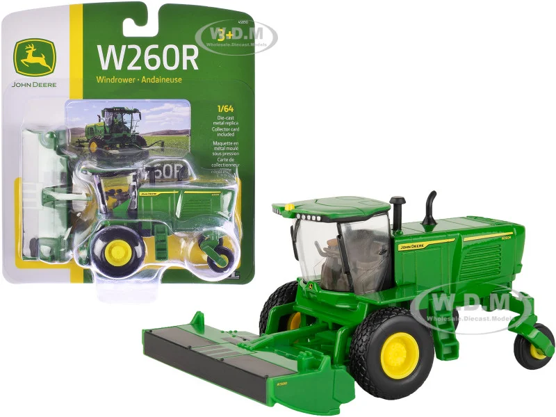 John Deere W260R Windrower Green 1/64 Diecast Model by ERTL TOMY - John Deere Models