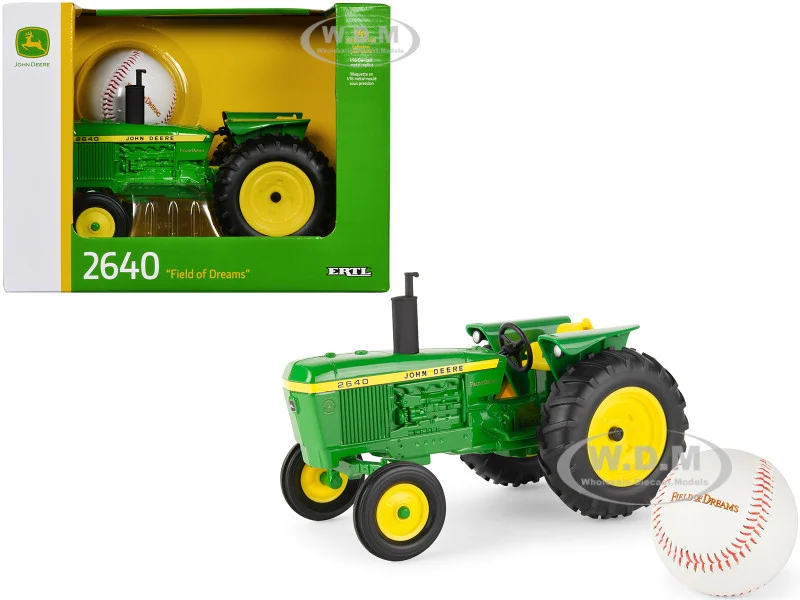 John Deere 2640 Tractor Green with Baseball "Field of Dreams" (1989) Movie 1/16 Diecast Model by ERTL TOMY - Movie/TV Series Models