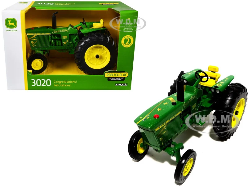 John Deere 3020 Diesel Tractor "Congratulations!" Green with Graphics "Replica Play" Series 1/16 Diecast Model by ERTL TOMY - John Deere Models