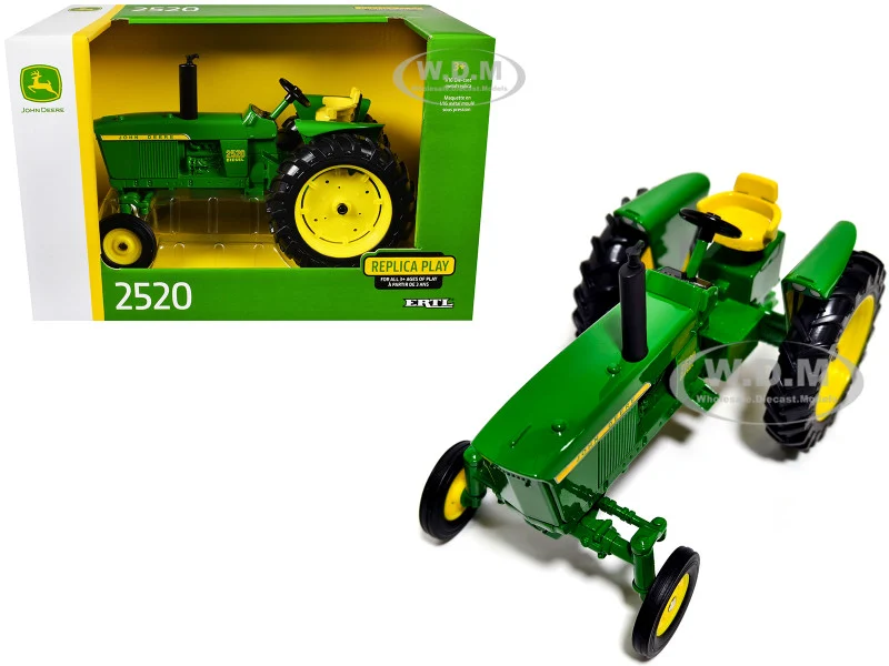 John Deere 2520 Diesel Tractor Green with Yellow Stripes "Replica Play" Series 1/16 Diecast Model by ERTL TOMY - John Deere Models