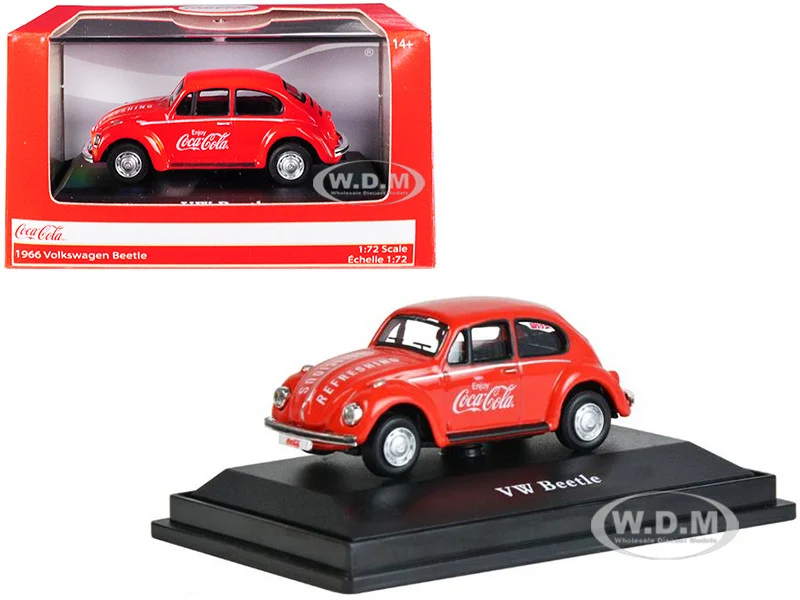 1966 Volkswagen Beetle "Coca-Cola" Red 1/72 Diecast Model Car by Motor City Classics