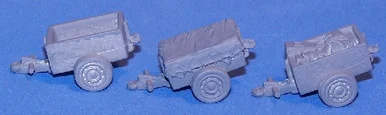PIG080444 - BRIT PARA JEEP TRAILERS (3 ASSORTED)