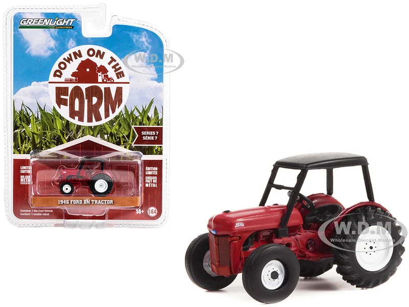 1946 Ford 8N Tractor Red with Black Canopy "Down on the Farm" Series 7 1/64 Diecast Model by Greenlight - Ford Models
