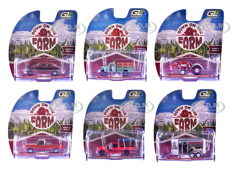 "Down on the Farm" Series 11 Set of 6 pieces 1/64 Diecast Models by Greenlight - 1/64 Scale Sets