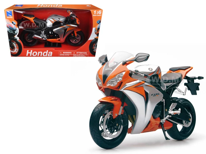 2010 Honda CBR 1000RR Motorcycle Orange and Silver 1/6 Diecast Model by New Ray - Honda Motorcycles