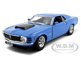1970 Ford Mustang Boss 429 Blue 1/24 Diecast Model Car by Motormax - Ford Models