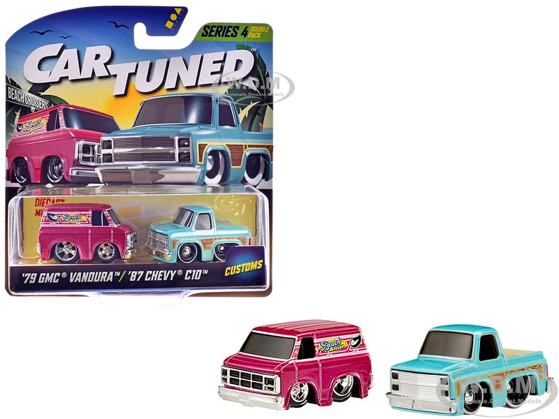 "Customs" Series 4 Double Pack Set of 2 Cars Diecast Model Cars by CarTuned - Chevrolet Models