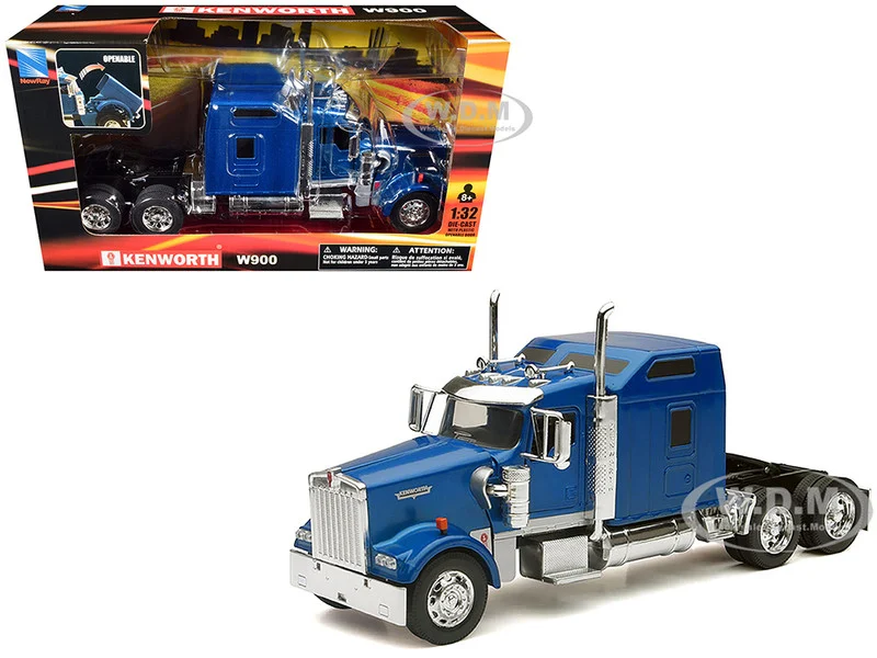 Kenworth W900 Truck Tractor Blue Metallic 1/32 Diecast Model by New Ray - Kenworth Models
