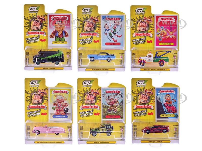 "Garbage Pail Kids" Series #8 Set of 6 pieces 1/64 Diecast Models by Greenlight - 1/64 Scale Sets
