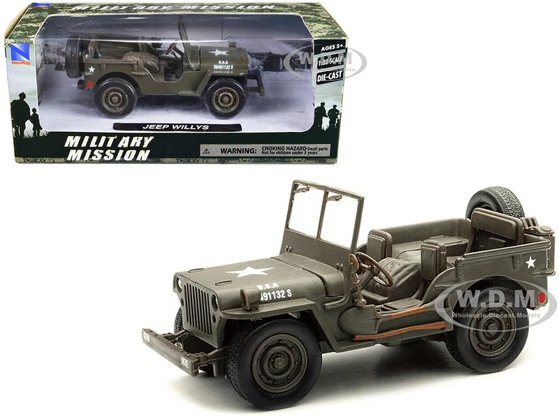 Jeep Willys U.S.A. Army Green 1/32 Diecast Model Car by New Ray - Jeep Models